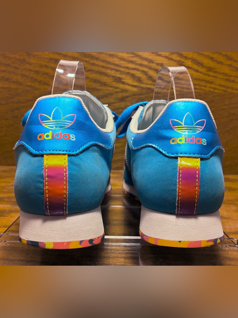 Adidas Originals Samoa Rainbow Sole Sneakers Blue Women’s Size 9 Style G99508 - Picture 2 of 16